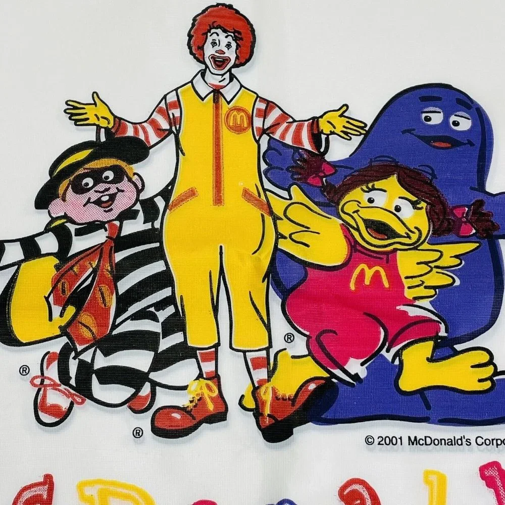 7 McDonald's Grimace Ronald Hamburglar Birdie Restaurant Plastic Bib Vintage Lot